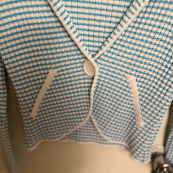 C A Sport Casual Blue And White  Cardigan - Picture 8 of 11